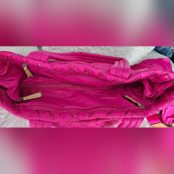 MZ Wallace Medium Metro Tote Deluxe In Fuschia Sequins NWOT - Picture 7 of 10